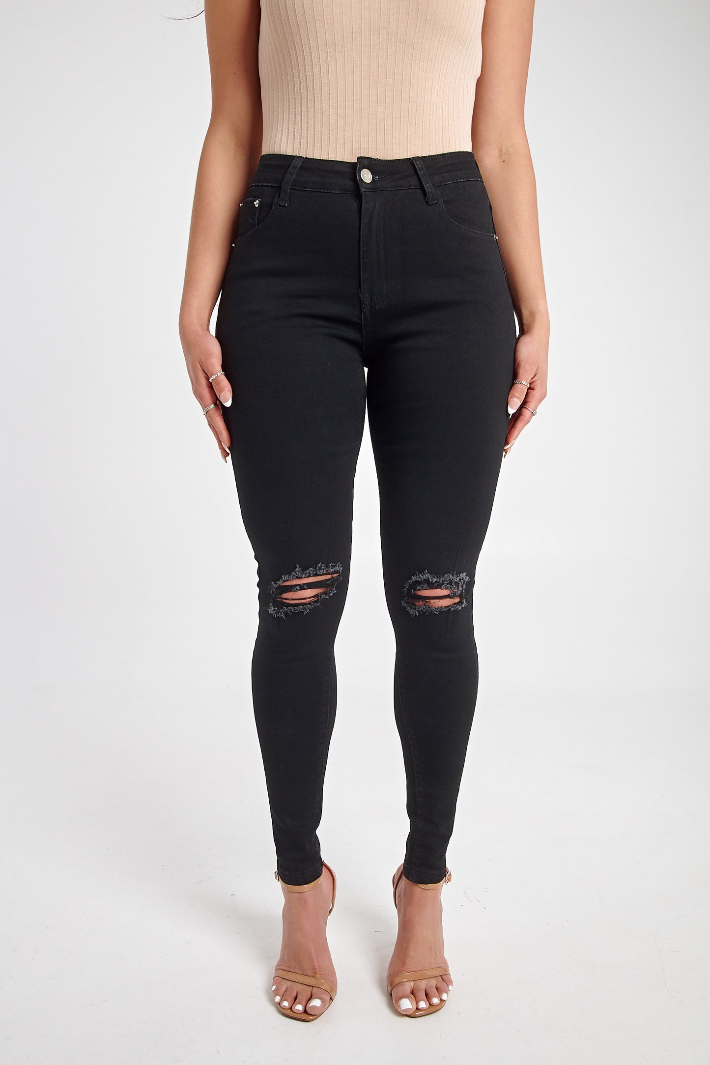 Black Ripped Knee Skinny Jeans